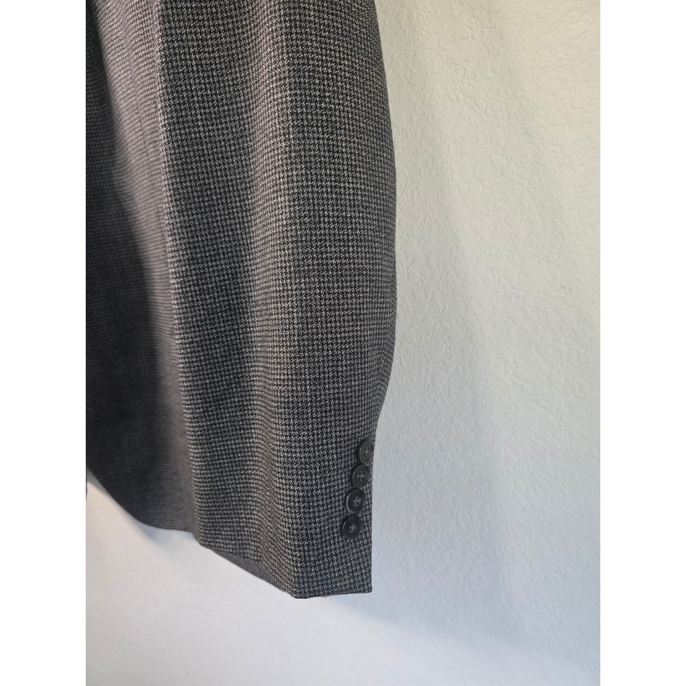 Calvin Klein Mens Grey Houndstooth Two Button Blazer Sport Coat Jacket Size 52R - Picture 6 of 11